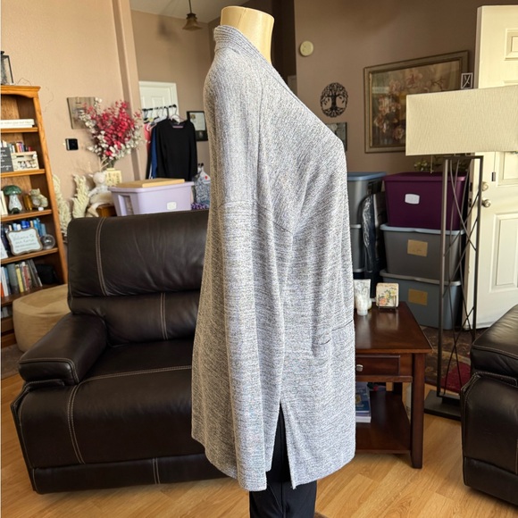 Banana Republic gray long sleeve open front cardigan w/pockets-size L - Picture 7 of 9